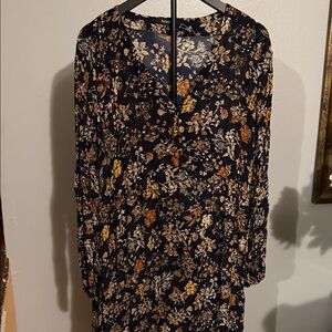 Relativity Black Floral Long Sleeve Dress